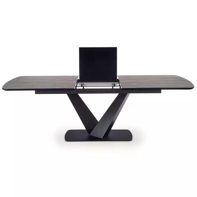 Rozkladací stôl Vinston 180/230x95cm Mdf/Oceľ – Tmavé Popolavý/Čierna
