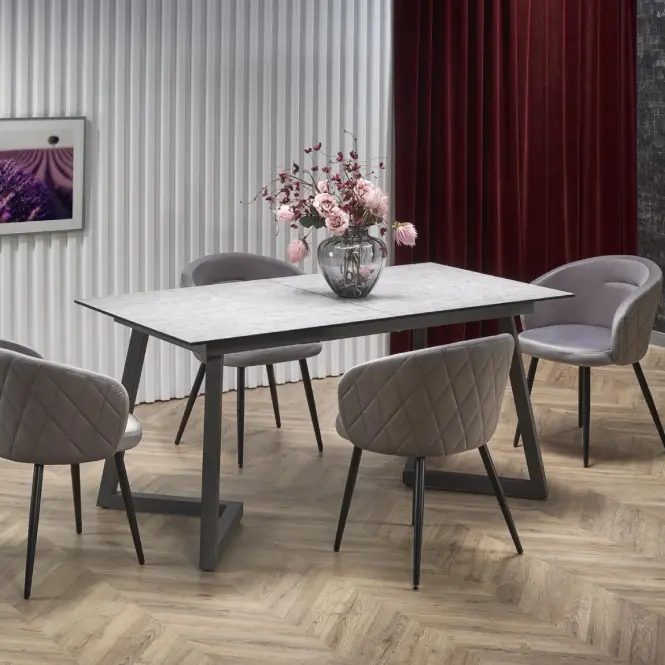 Rozkladací stôl Tiziano 160/210x90cm svetlá popolavá/tmavá popolavá,17