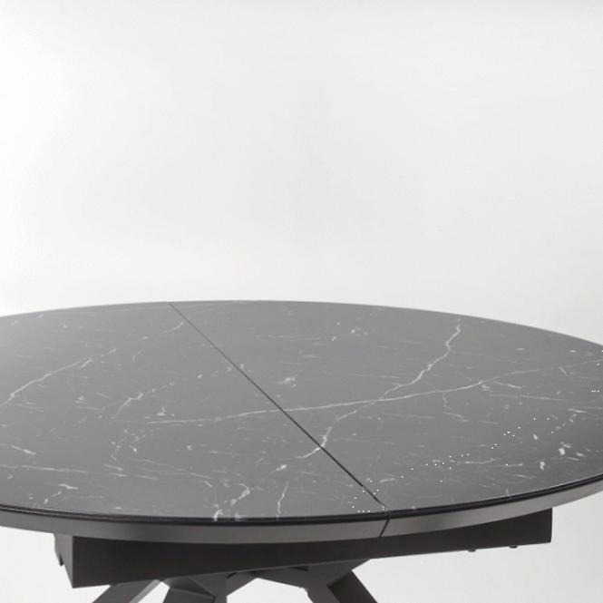 Rozkladací stôl Vertigo 130/180x130cm Čierna Marmur/Čierna