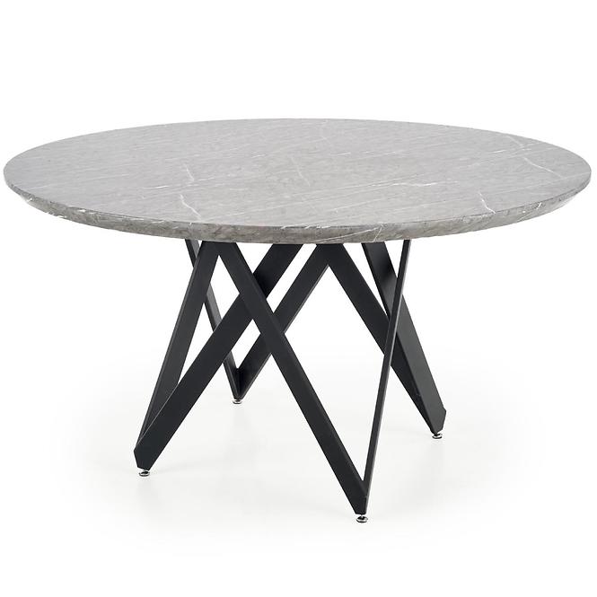 Stôl Gustimo 140 Mdf/Oceľ – Popolavý Marmur/Čierna