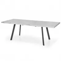 Rozkladací stôl Dallas 160/220x90cm Mdf/Oceľ – Biely Marmur/Čierna