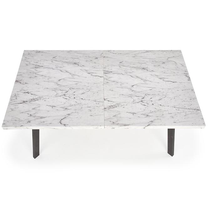 Rozkladací stôl Dallas 160/220x90cm Mdf/Oceľ – Biely Marmur/Čierna,5