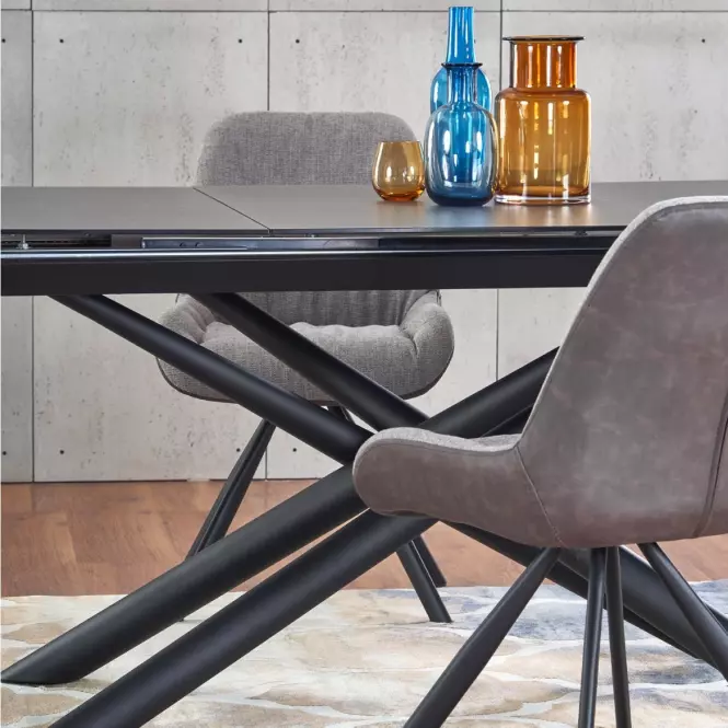 Rozkladací stôl Capello 180/240x95cm Sklo/Oceľ – Tmavé Popolavý/Čierna,15