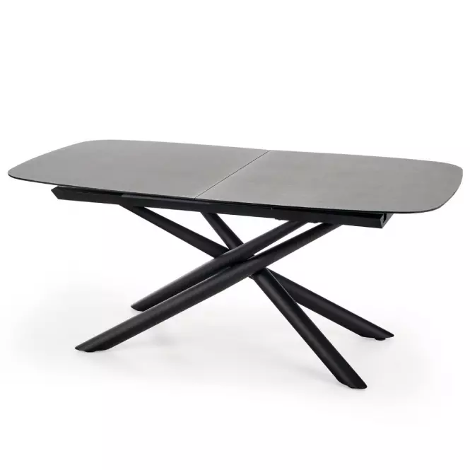 Rozkladací stôl Capello 180/240x95cm Sklo/Oceľ – Tmavé Popolavý/Čierna,3