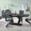 Rozkladací stôl Farrel 160/200x90cm Sklo/Mdf/Oceľ – Čierna/Orechowy,4
