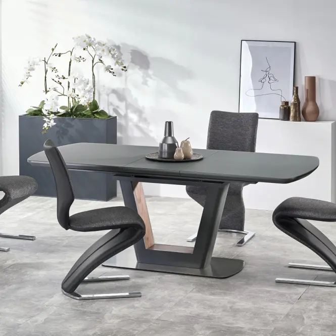 Rozkladací stôl Bilotti 160/200x90cm Antracit Mat/Orech,6