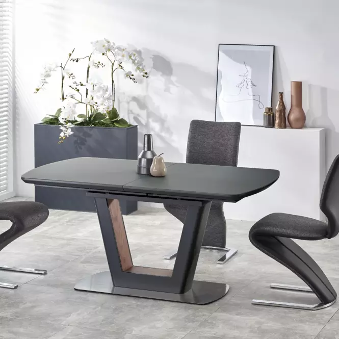 Rozkladací stôl Bilotti 160/200x90cm Antracyt Mat/Orech