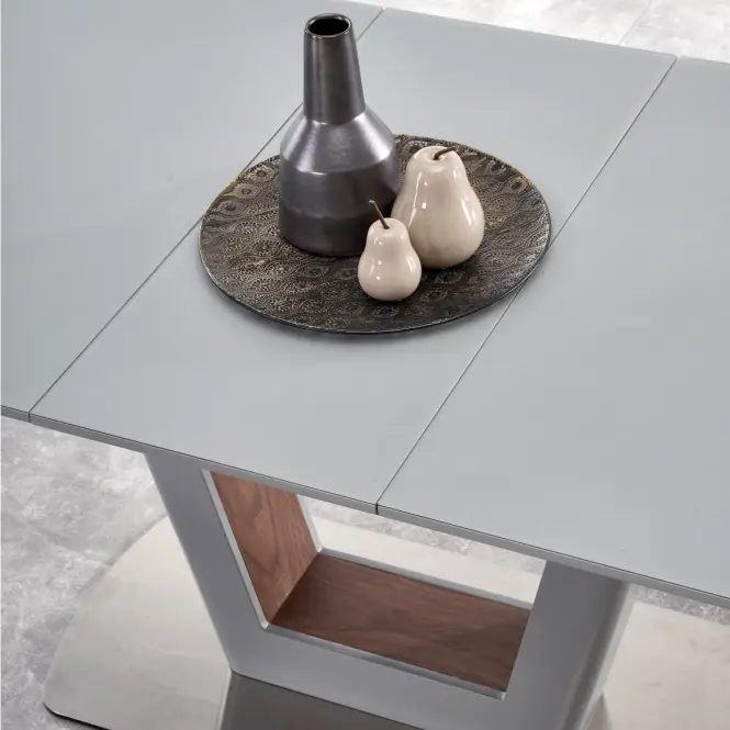 Rozkladací stôl Bilotti 160/200x90cm svetlá popolavá mat/orech,4