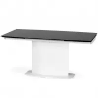 Rozkladací stôl Anderson 160/250x90cm Sklo/Oceľ – Čierna/Biely