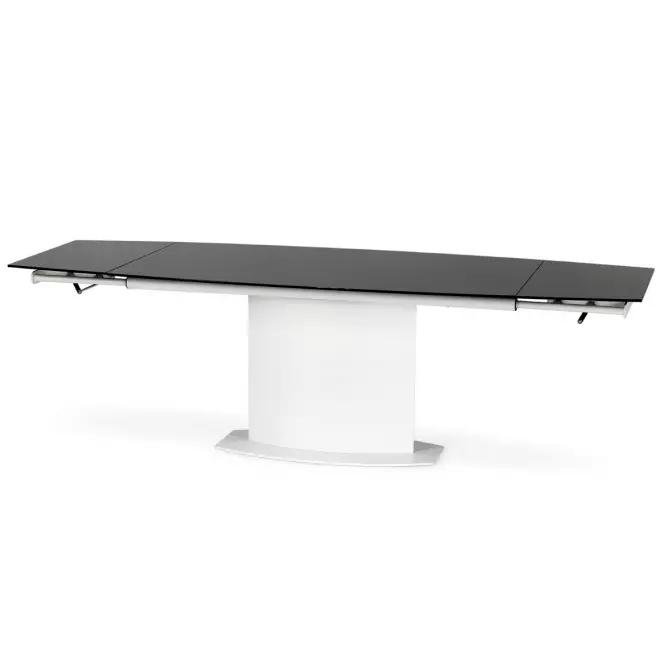 Rozkladací stôl Anderson 160/250x90cm Sklo/Oceľ – Čierna/Biely