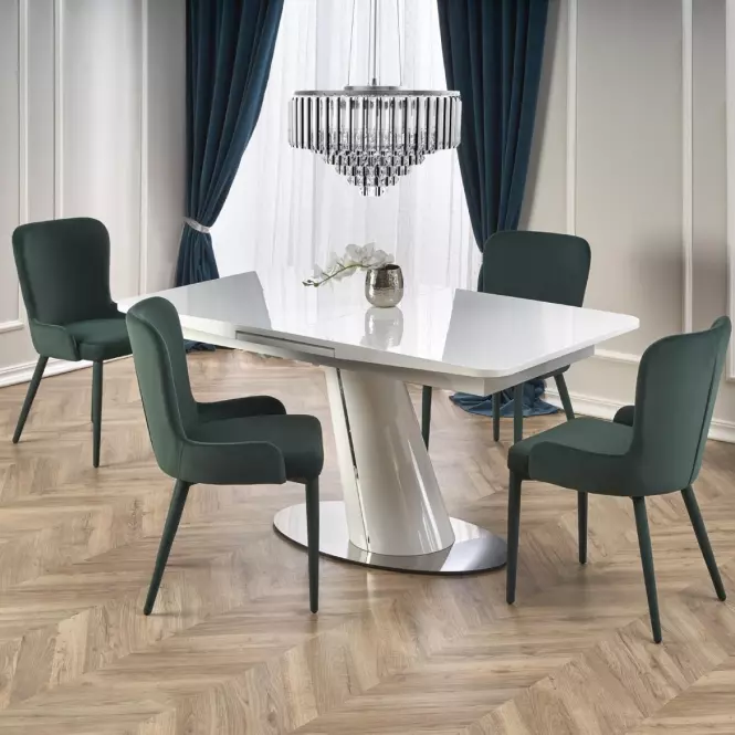 Rozkladací stôl Odense 160/200x90cm Mdf/Oceľ – Biely