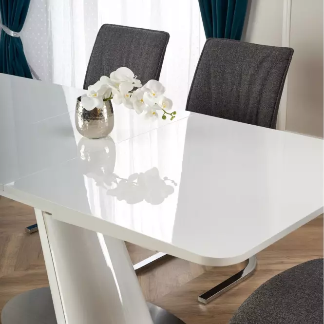Rozkladací stôl Odense 160/200x90cm Mdf/Oceľ – Biely