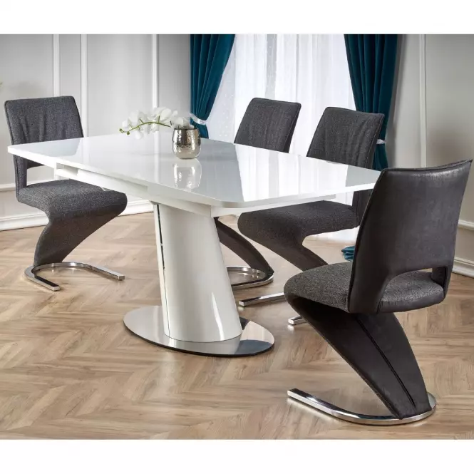 Rozkladací stôl Odense 160/200x90cm Mdf/Oceľ – Biely
