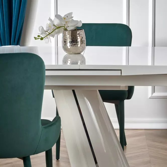 Rozkladací stôl Odense 160/200x90cm Mdf/Oceľ – Biely