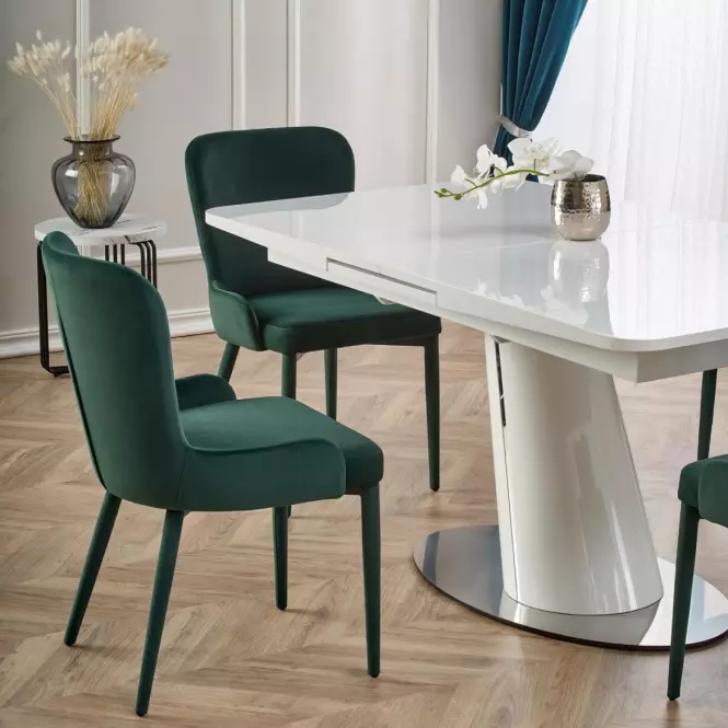 Rozkladací stôl Odense 160/200x90cm Mdf/Oceľ – Biely