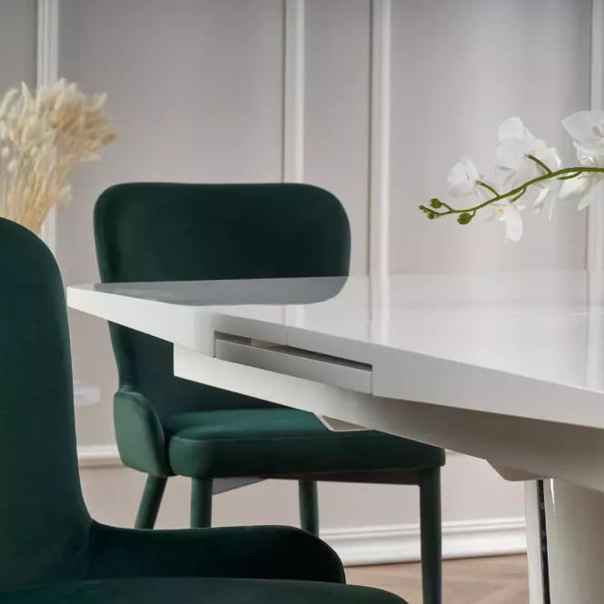 Rozkladací stôl Odense 160/200x90cm Mdf/Oceľ – Biely