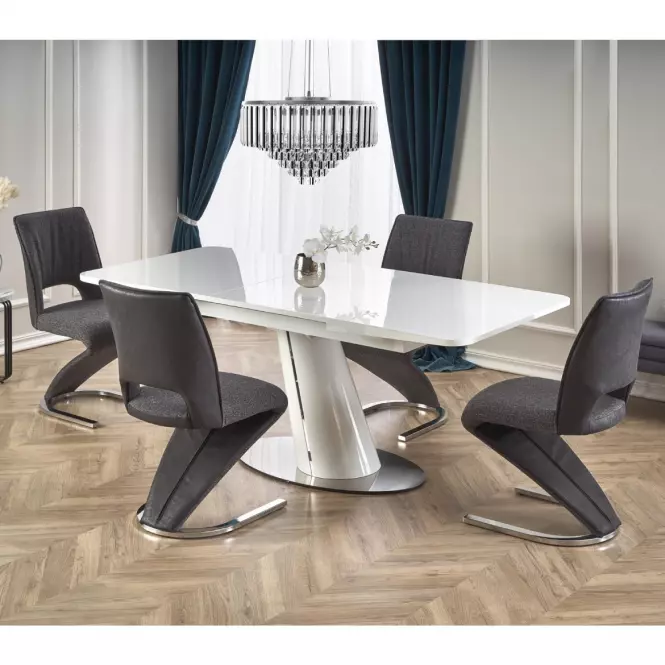 Rozkladací stôl Odense 160/200x90cm Mdf/Oceľ – Biely