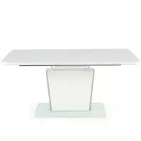 Rozkladací stôl Bonari 160/200x90cm Sklo/Mdf/Oceľ – Biely
