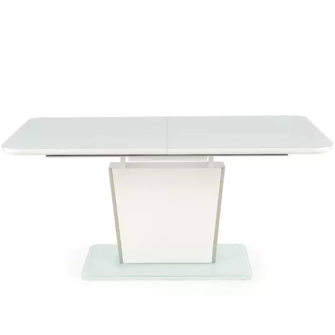 Rozkladací stôl Bonari 160/200x90cm Sklo/Mdf/Oceľ – Biely