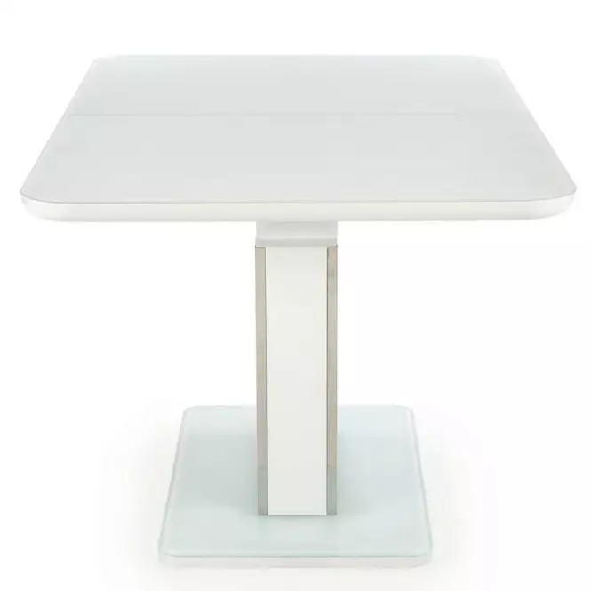 Rozkladací stôl Bonari 160/200x90cm Sklo/Mdf/Oceľ – Biely