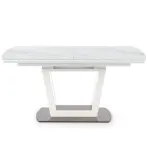 Rozkladací stôl Blanco 160/200 Sklo/Mdf/Oceľ – Biely Marmur/Biely