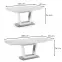Rozkladací stôl Blanco 160/200 Sklo/Mdf/Oceľ – Biely Marmur/Biely,2