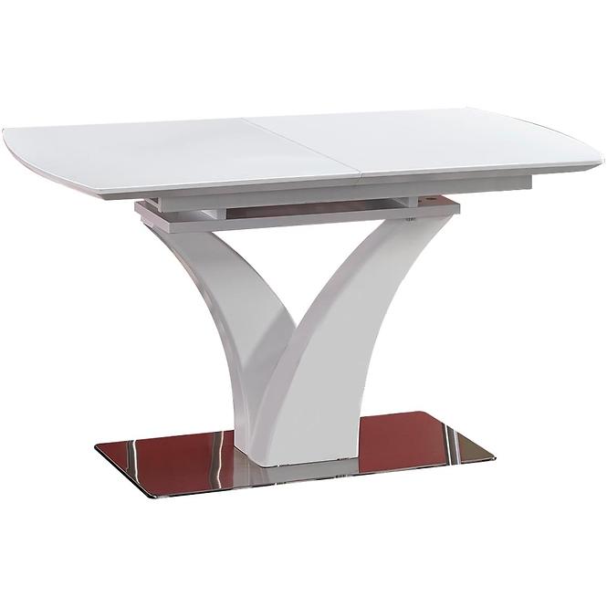 Rozkladací stôl Palermo 140/180x80cm Sklo/Mdf/Oceľ – Biely Mat