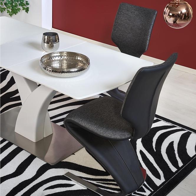 Rozkladací stôl Palermo 140/180x80cm Sklo/Mdf/Oceľ – Biely Mat