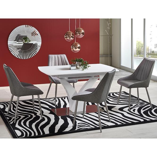 Rozkladací stôl Palermo 140/180x80cm Sklo/Mdf/Oceľ – Biely Mat
