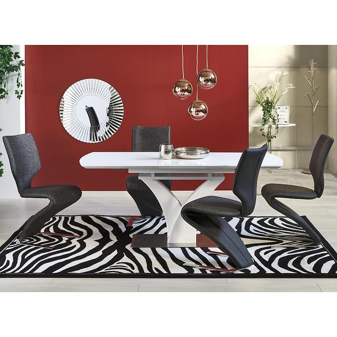 Rozkladací stôl Palermo 140/180x80cm Sklo/Mdf/Oceľ – Biely Mat