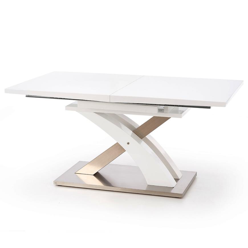 Rozkladací stôl Sandor 160/220x90cm Mdf/Oceľ – Biely