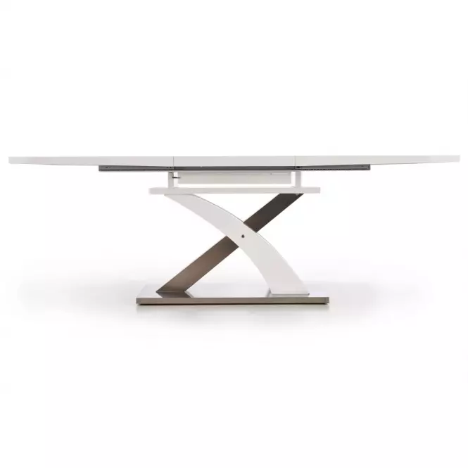 Rozkladací stôl Sandor 160/220x90cm Mdf/Oceľ – Biely