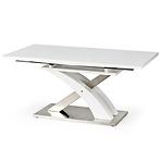 Rozkladací stôl Sandor 2 160/220x90cm  Sklo/Mdf/Oceľ – Biely