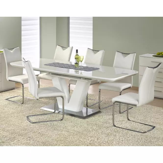 Rozkladací stôl Mistral 160/220x90cm Mdf/Oceľ – Biely