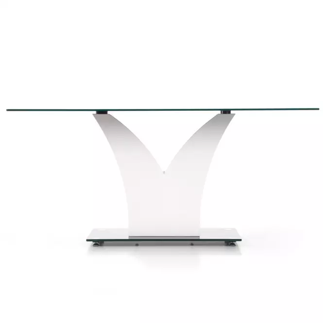 Stôl Vesper 160 Sklo/Mdf – Čierna/Biely