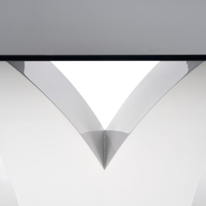Stôl Vesper 160 Sklo/Mdf – Čierna/Biely