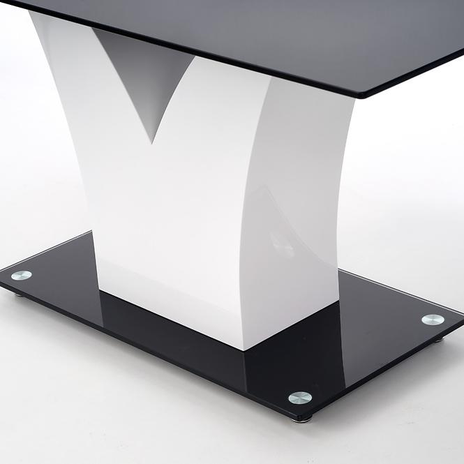 Stôl Vesper 160 Sklo/Mdf – Čierna/Biely