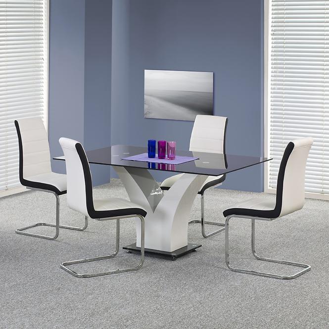 Stôl Vesper 160 Sklo/Mdf – Čierna/Biely
