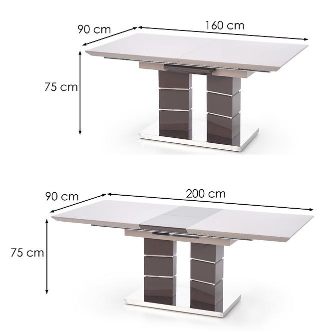 Rozkladací stôl Lord 160/200x90cm Mdf/Oceľ – Svetlý Popolavý/Tmavé Popolavý