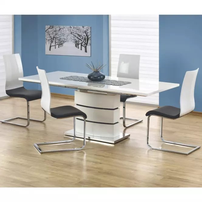 Rozkladací stôl Nobel 160/200x90cm Mdf/Oceľ – Biely,10