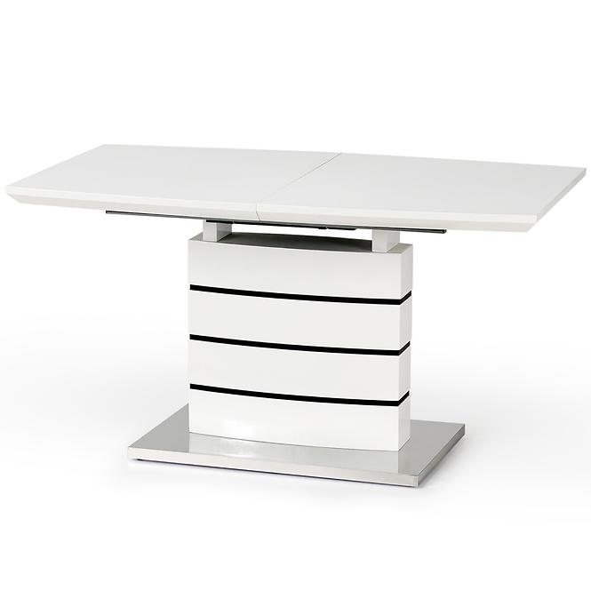 Rozkladací stôl Nord 140/180x80cm Mdf/Oceľ – Biely/Čierna