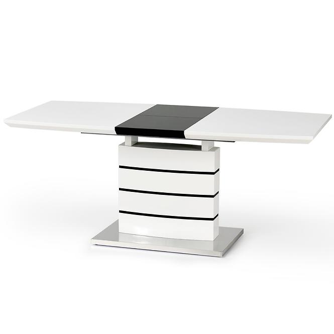 Rozkladací stôl Nord 140/180x80cm Mdf/Oceľ – Biely/Čierna