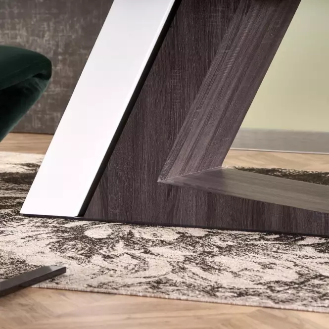 Rozkladací stôl Mortis 160/200x90cm Mdf – Biely/Tmavé Popolavý,14