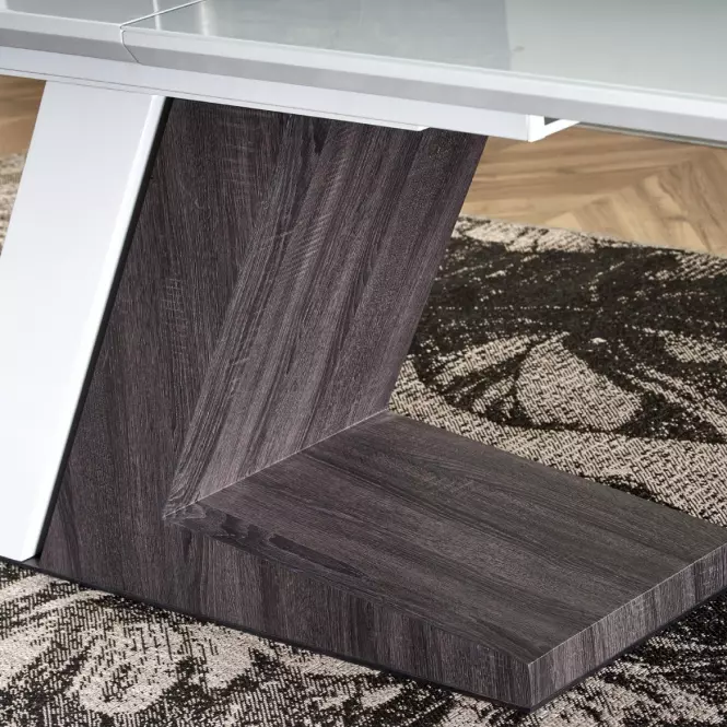 Rozkladací stôl Mortis 160/200x90cm Mdf – Biely/Tmavé Popolavý