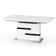 Rozkladací stôl Monaco 160/220x90cm Mdf/Oceľ – Biely/Popolavý