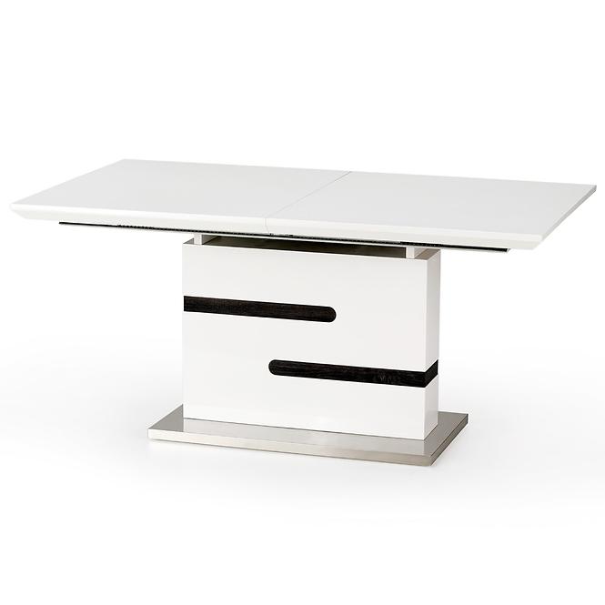 Rozkladací stôl Monaco 160/220x90cm Mdf/Oceľ – Biely/Popolavý