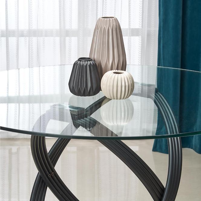 Stôl Optico 122 Sklo/Oceľ/Mdf – Transparentný/Čierna,11