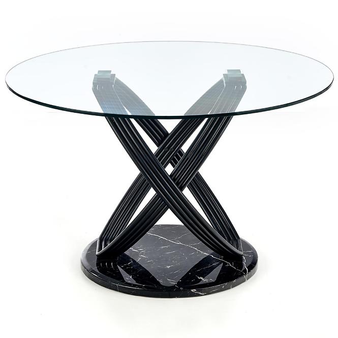 Stôl Optico 122 Sklo/Oceľ/Mdf – Transparentný/Čierna,2