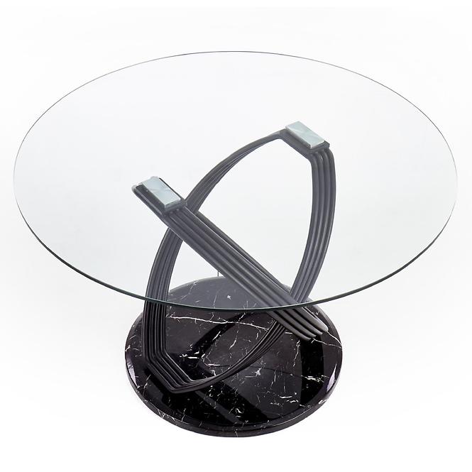 Stôl Optico 122 Sklo/Oceľ/Mdf – Transparentný/Čierna,4