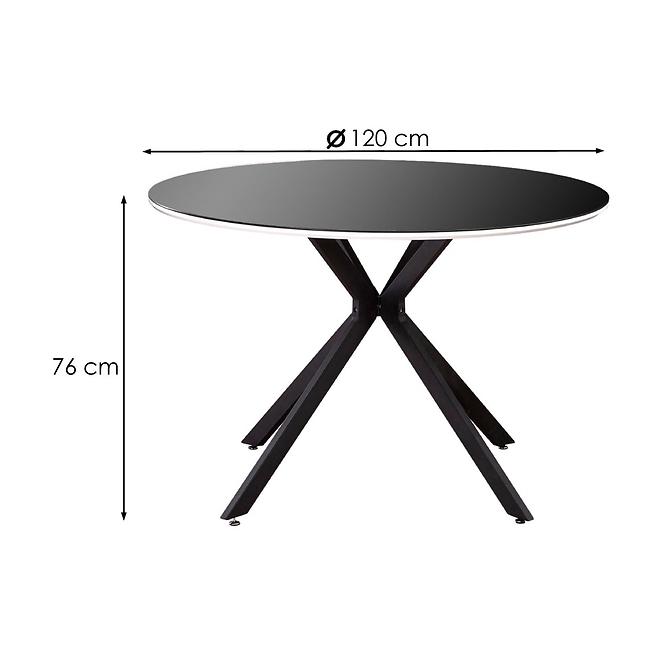 Stôl Avelar 120 Sklo/Mdf/Oceľ – Čierna/Biely,2